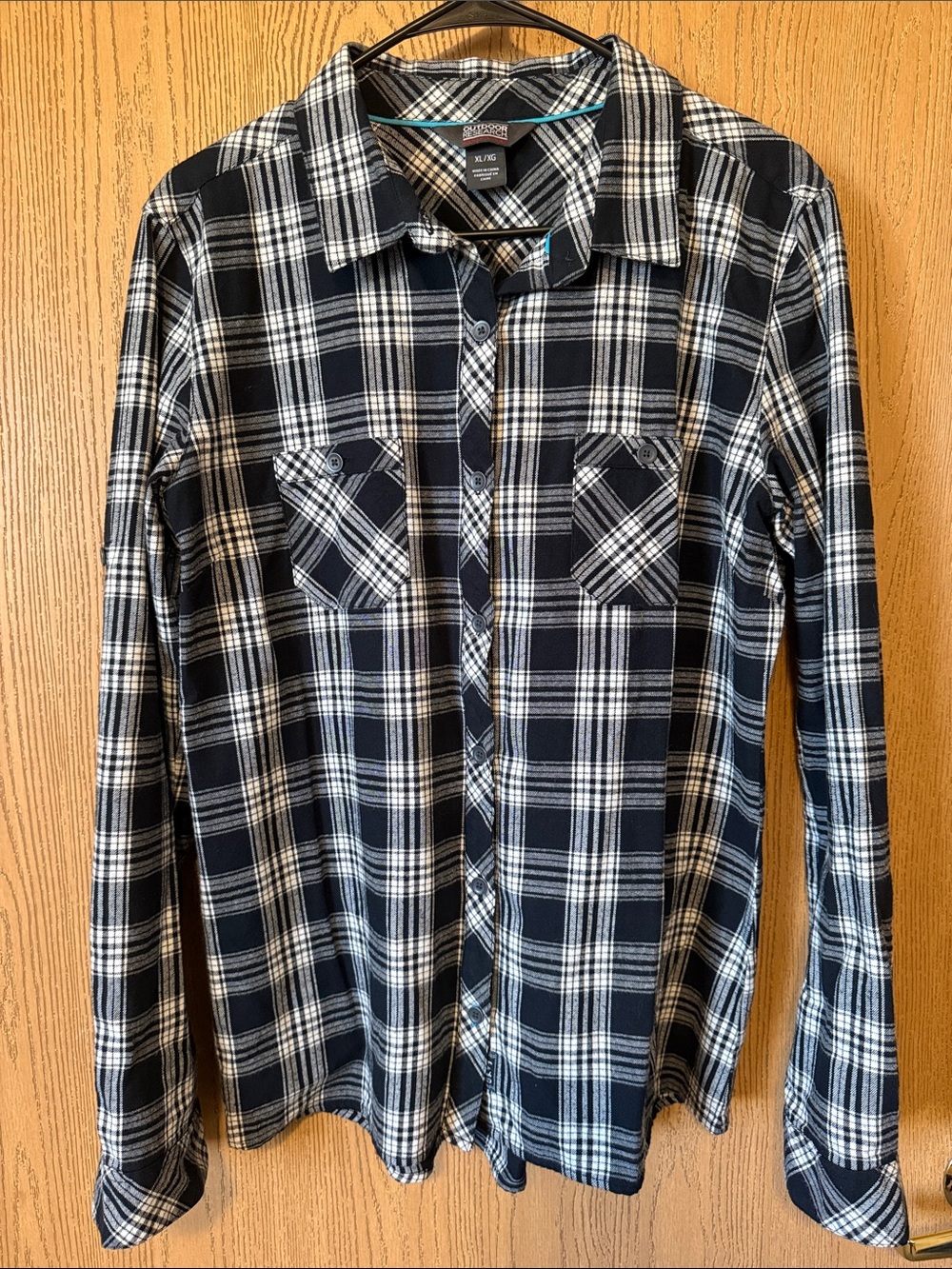 Outdoor Research Black and White Plaid Button-Down Shirt